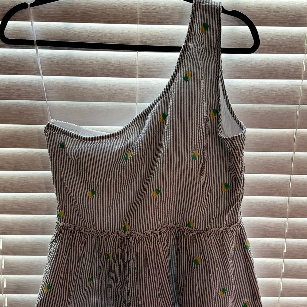 Crown Asymmetrical Black and White Smocked Blouse